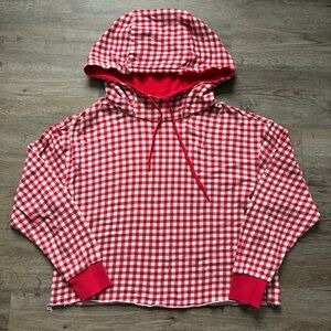 Alice and Olivia Red and White Gingham Hoodie